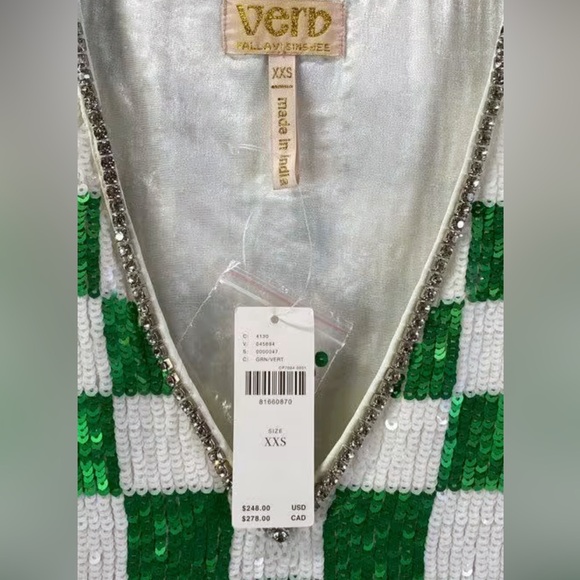 NWT Anthropologie Verb Sequined Checkered Shift Dress - Picture 7 of 9